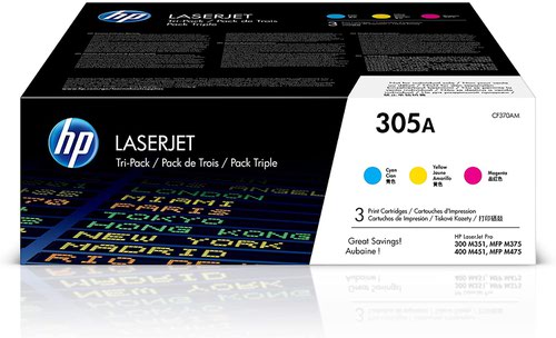 HP 305A Multipack Standard Capacity Toner 3x 2.6K pages for HP LaserJet Pro M351/M375/M451/M475 - CF370AM