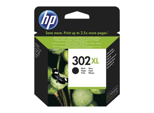 HP 302XL Black High Yield Ink Cartridge 430 pages 8.5ml - F6U68AE