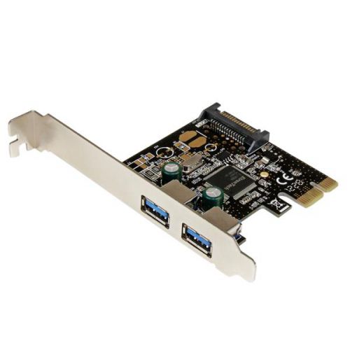 StarTech.com 2 Port PCI Express PCIe SuperSpeed USB 3.0 Controller Card with SATA Power