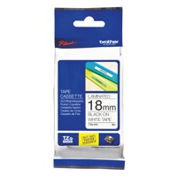 18MM BK ON WHITE LABELLING TAPE