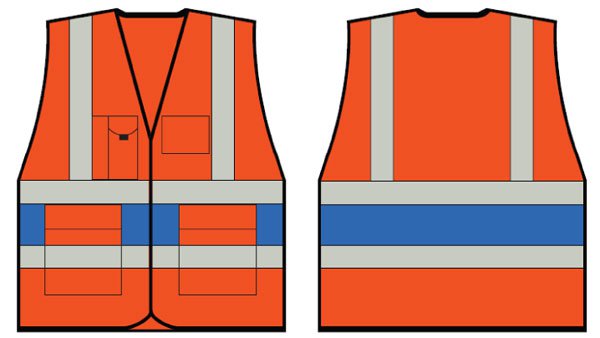 Beeswift Orange Executive Vest With Royal Blue Band 5Xl