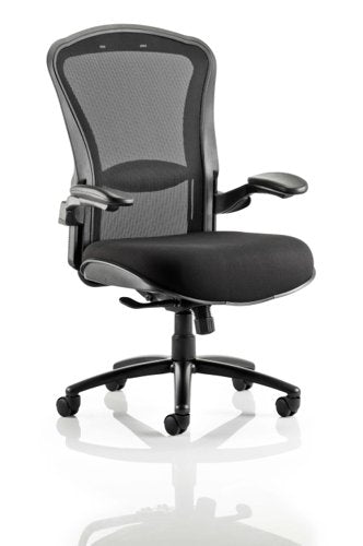 Houston Chair Mesh Back Black Fabric Seat With Arms OP000181 DD