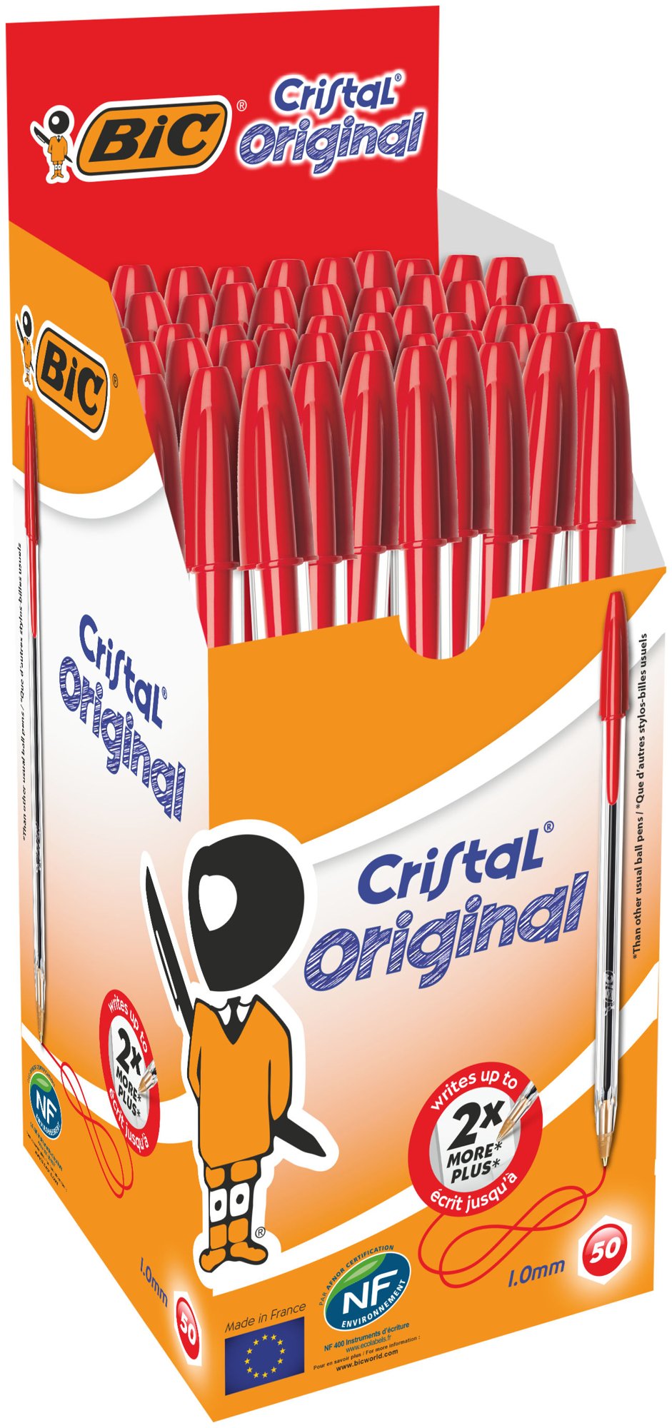 BIC Cristal Red Medium Ballpoint Pen Pack of 50