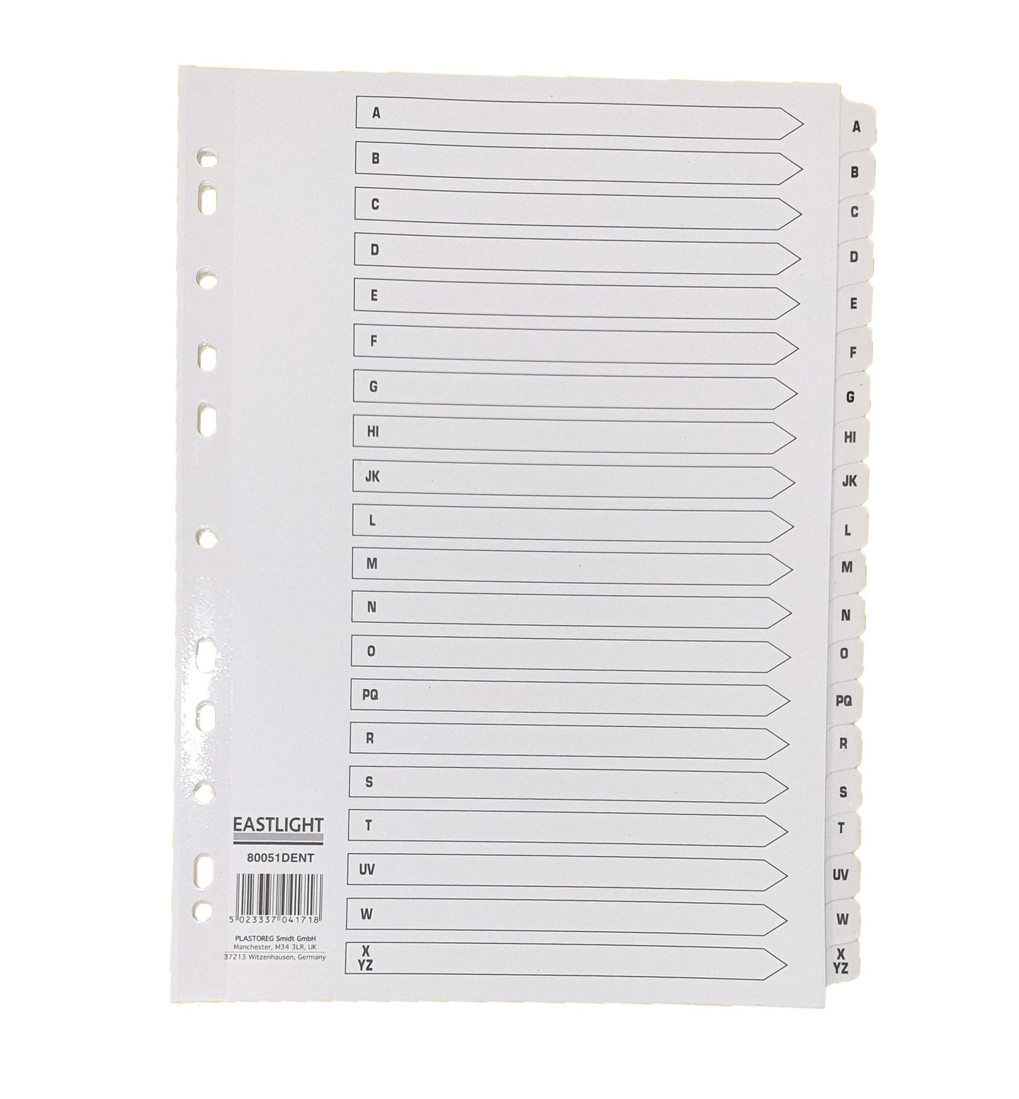 Index White Clear Tabs A-Z 20 Part - 80058