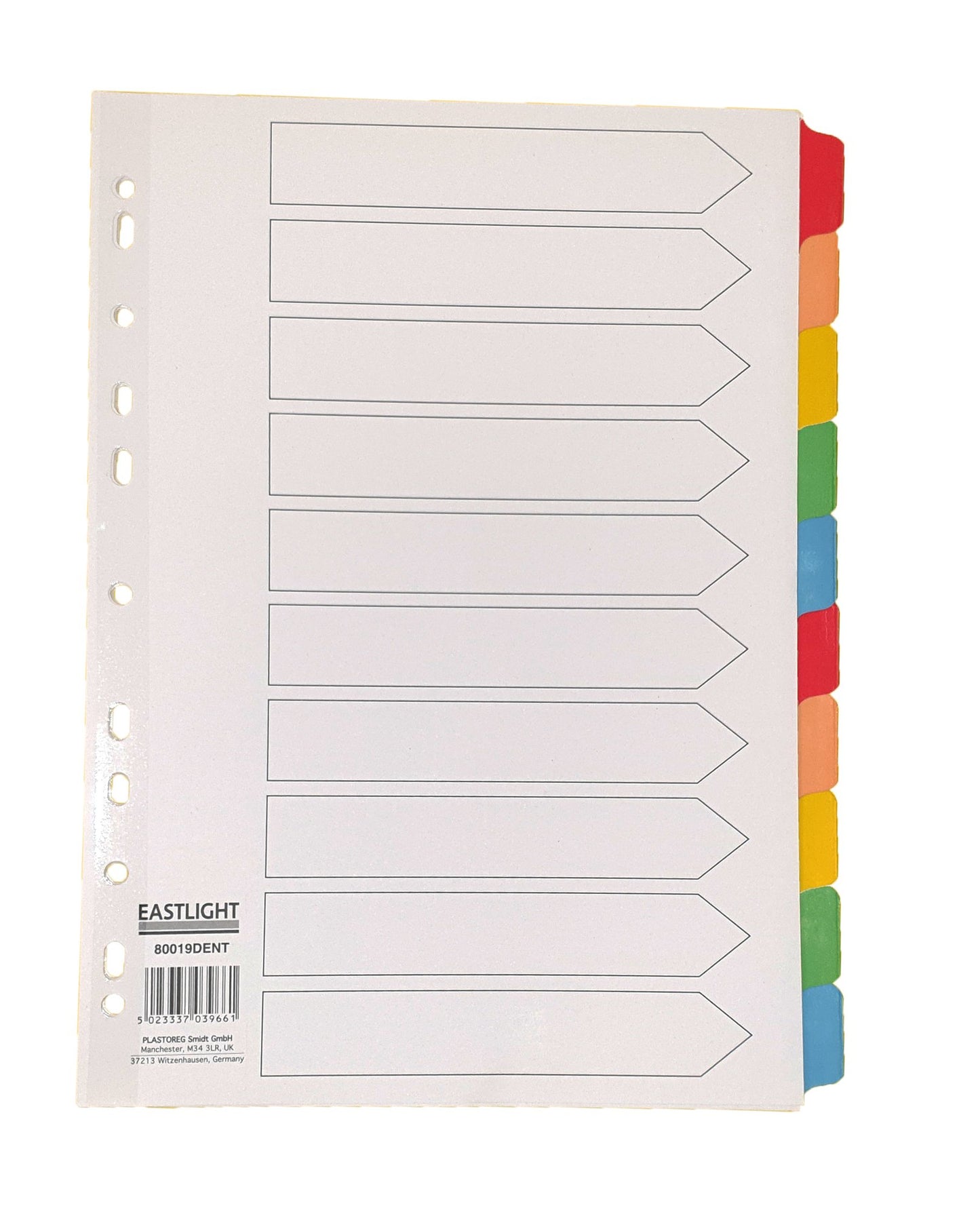 Index White Multicolour Tabs 10 Part