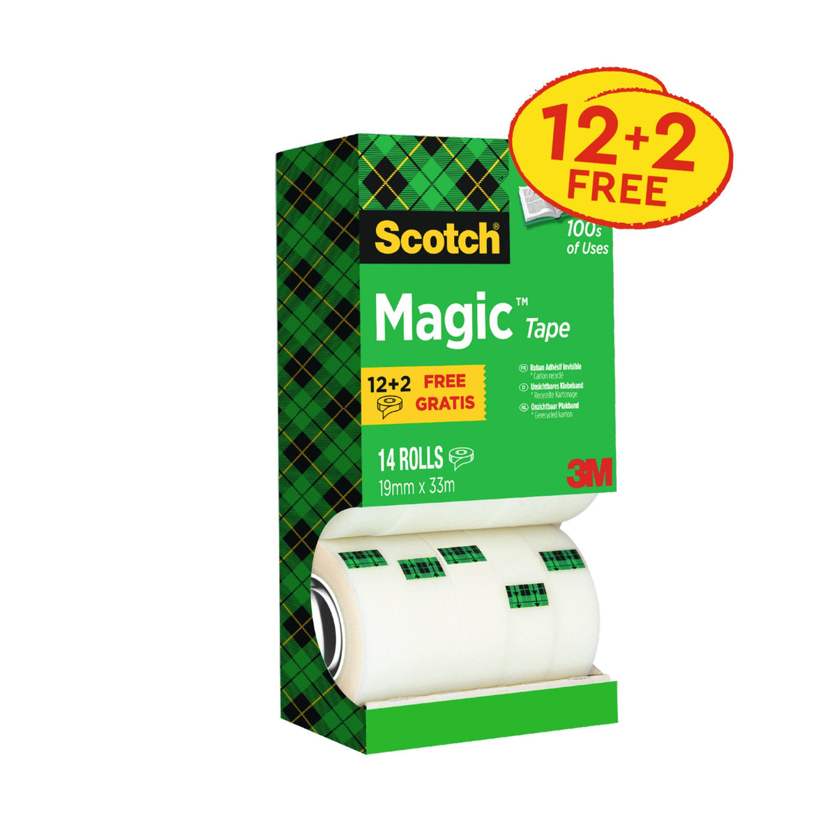 Scotch Magic Tape, Value Pack, 19 mm x 3