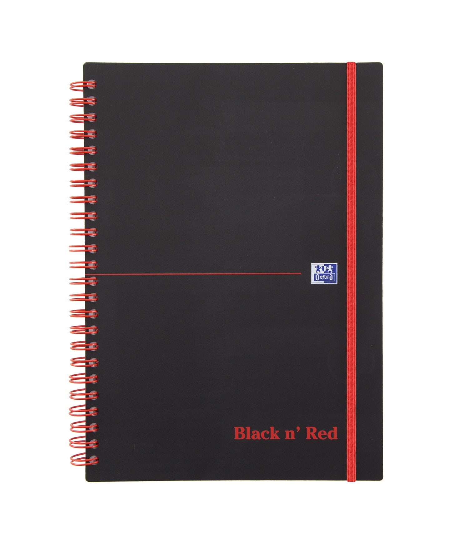 Black n Red A5 Wirebound Polypropylene Cover Notebook Ruled 140 Pages Black/Red (Pack 5) - 100080140