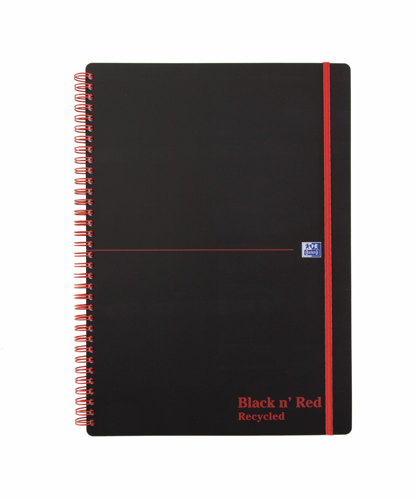 Black n Red A4 Wirebound Polypropylene Cover Notebook Recycled Ruled 140 Pages Black/Red (Pack 5) - 100080167