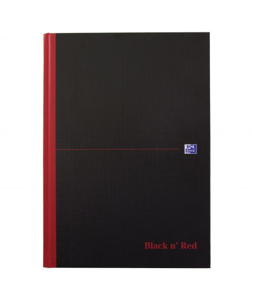 Black n Red A4 Casebound Hard Cover Notebook Smart Ruled 96 Pages Black/Red - 100080428