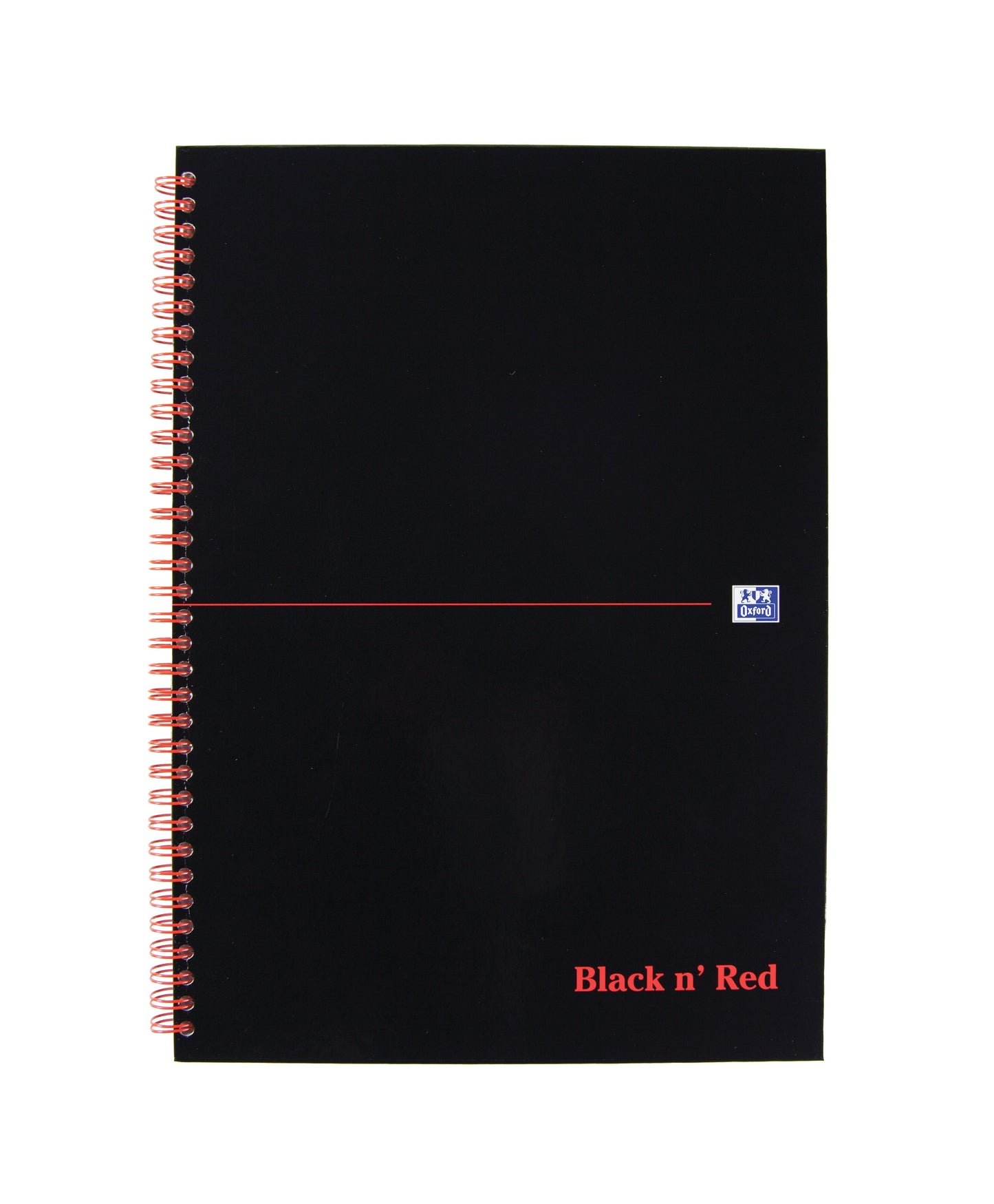 Black n Red A4 Wirebound Hard Cover Notebook Ruled 140 Pages Black/Red (Pack 5) - 100103711