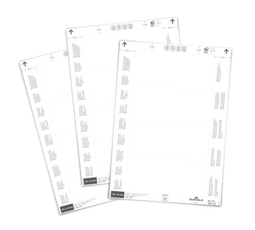 Durable Printable Insert Sheets for Ticket Holders Labels 150x67mm (Pack 80) - 100302