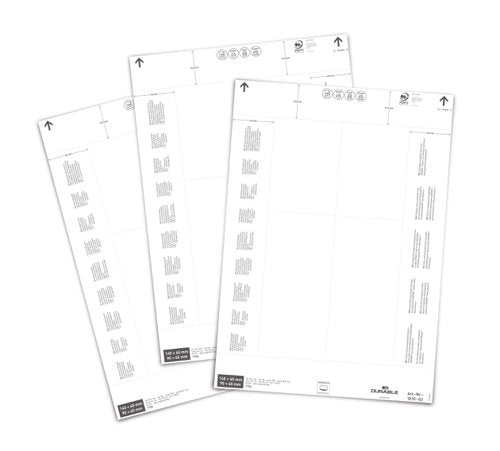 Durable Printable Ticket Insert Sheets for Pallet Feet 140/90x65mm (Pack 80) - 101002