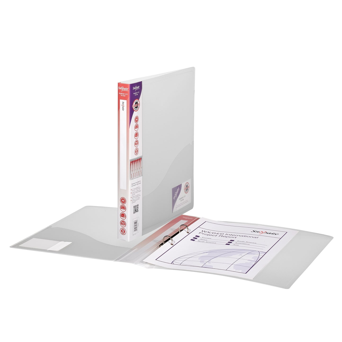 Snopake Executive Ring Binder 2 O-Ring A4 15mm Rings Clear (Pack 10) - 10119