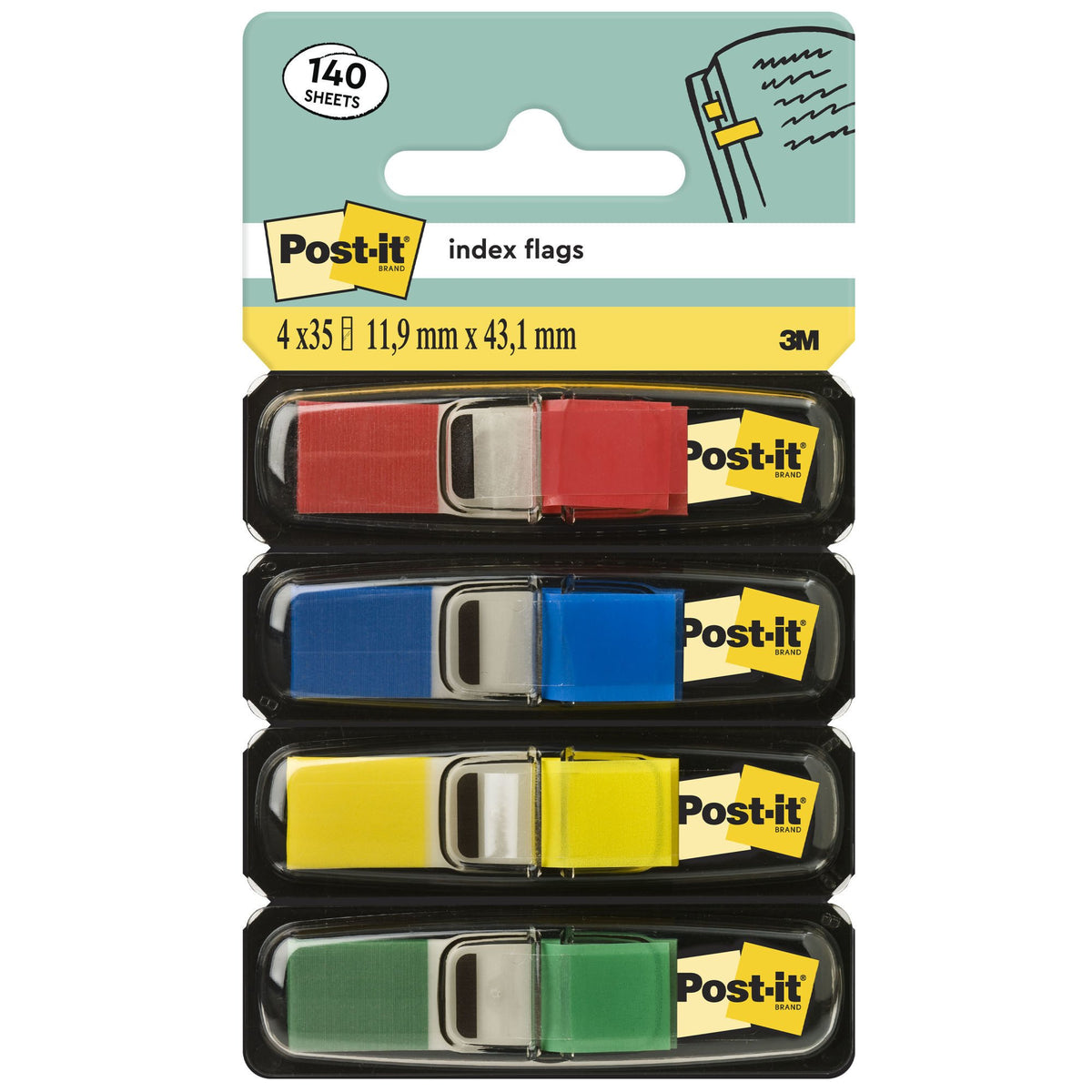 Post-it Index Flags, Small, Yellow, Red,