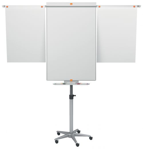 Nobo Classic Nano Clean Mobile Flipchart Easel Magnetic with Extension Arms Magnetic 700x745mm Silver 1901920 DD