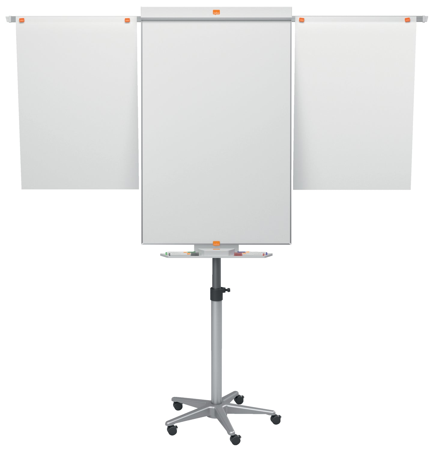 Nobo Classic Nano Clean Mobile Flipchart Easel Magnetic with Extension Arms Magnetic 700x745mm Silver 1901920 DD