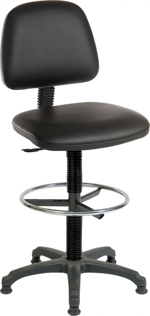 Ergo Blaster Draughter Medium Back PU Operator Office Chair without Arms Black - 1100PUBLK/1163 DD