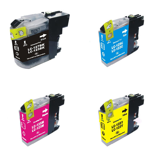 Compatible Brother LC123 Multipack 4 Ink Ctgs  [LC123BK/C/M/Y]