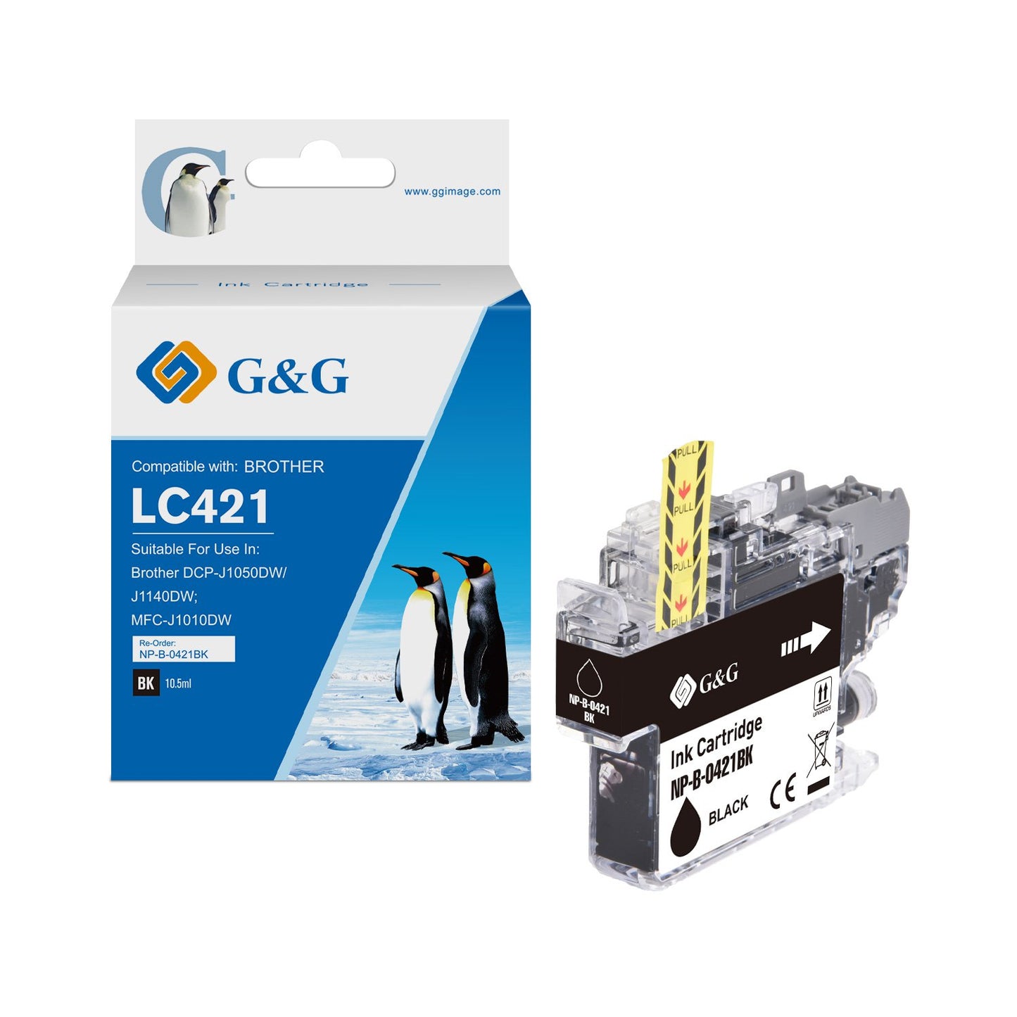 Compatible Brother LC421BK Black Ink Cartridge 10.5ml Pigment Ink 200 Pages