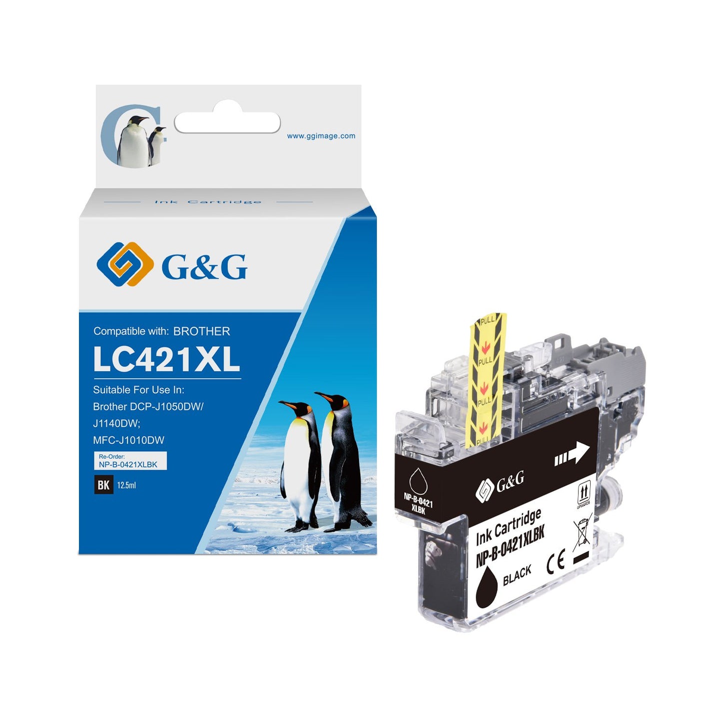 Compatible Brother LC421XLBK High Capacity Black Ink Cartridge 12.5ml Pigment Ink 500 Pages