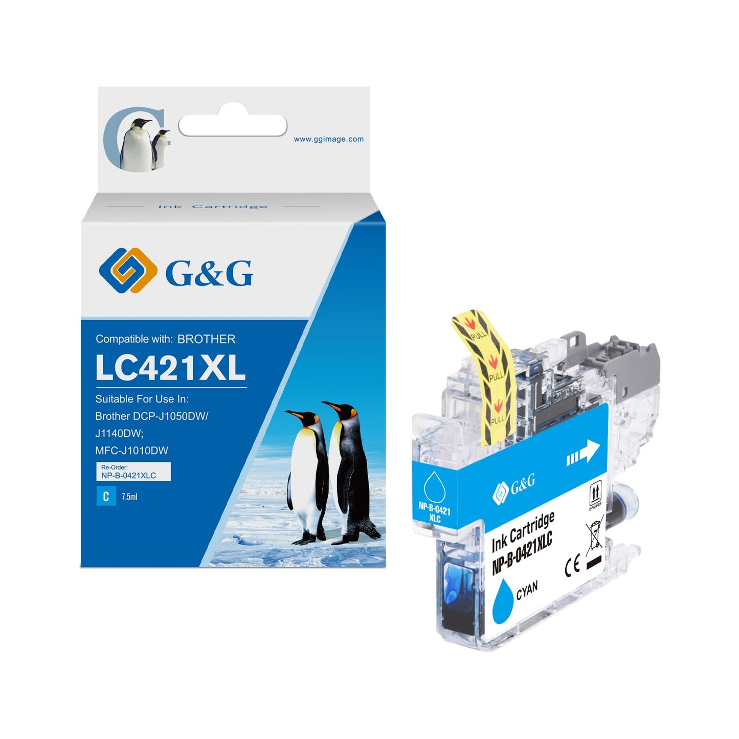 Compatible Brother LC421XLC High Capacity Cyan Ink Cartridge 7.5ml Dye Ink 500 Pages