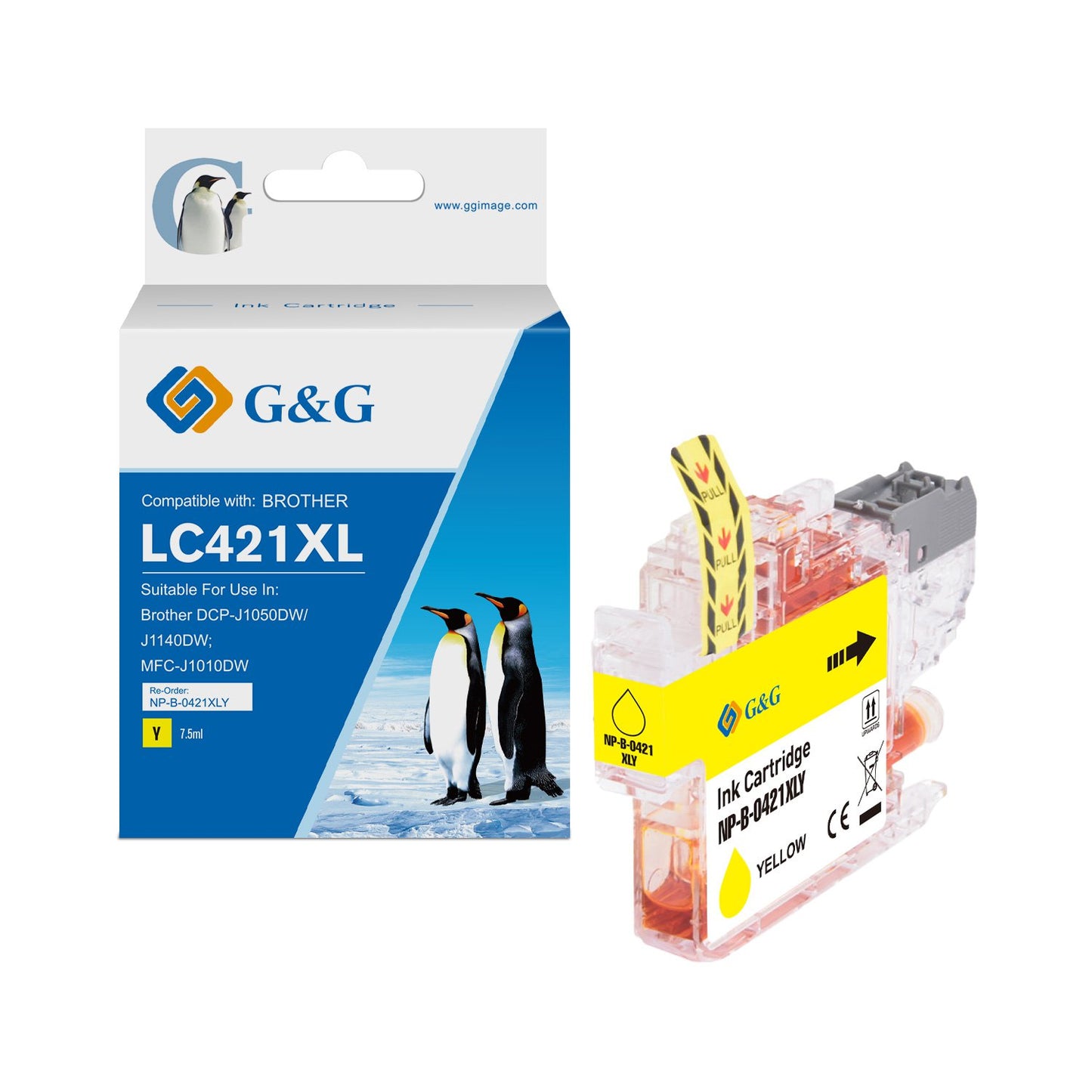 Compatible Brother LC421XLY High Capacity Yellow Ink Cartridge 7.5ml Dye Ink 500 Pages