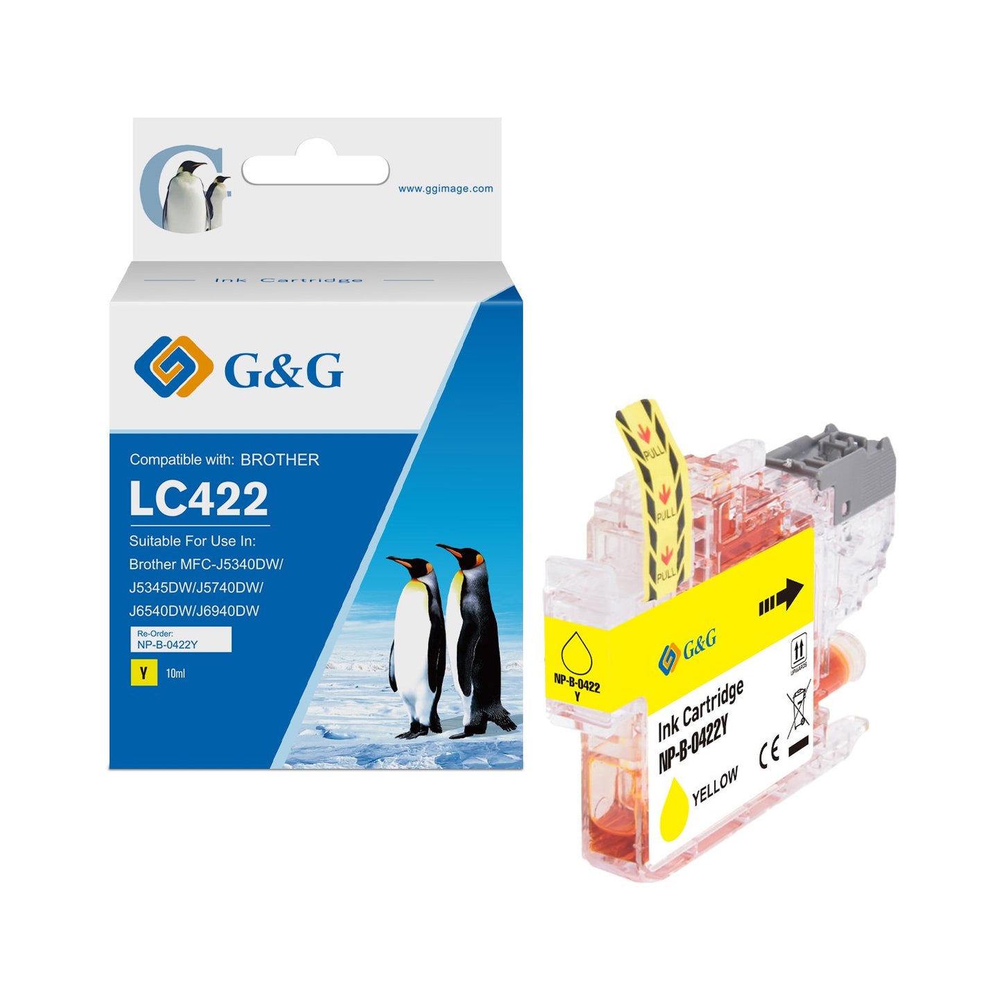 Compatible Brother LC422Y Yellow Ink Cartridge 10ml