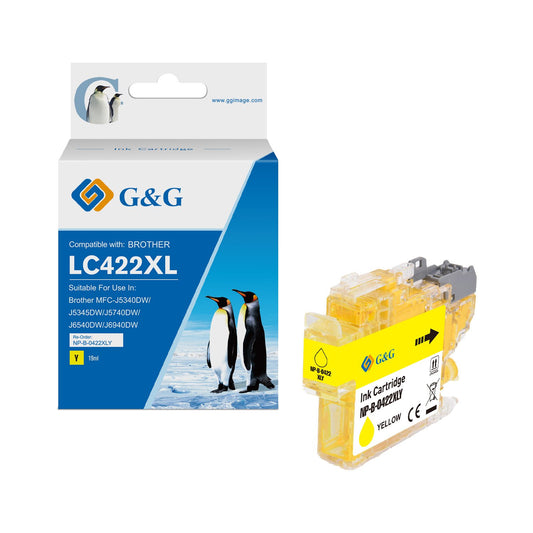 Compatible Brother LC422XLY High Capacity Yellow Ink Cartridge 19ml