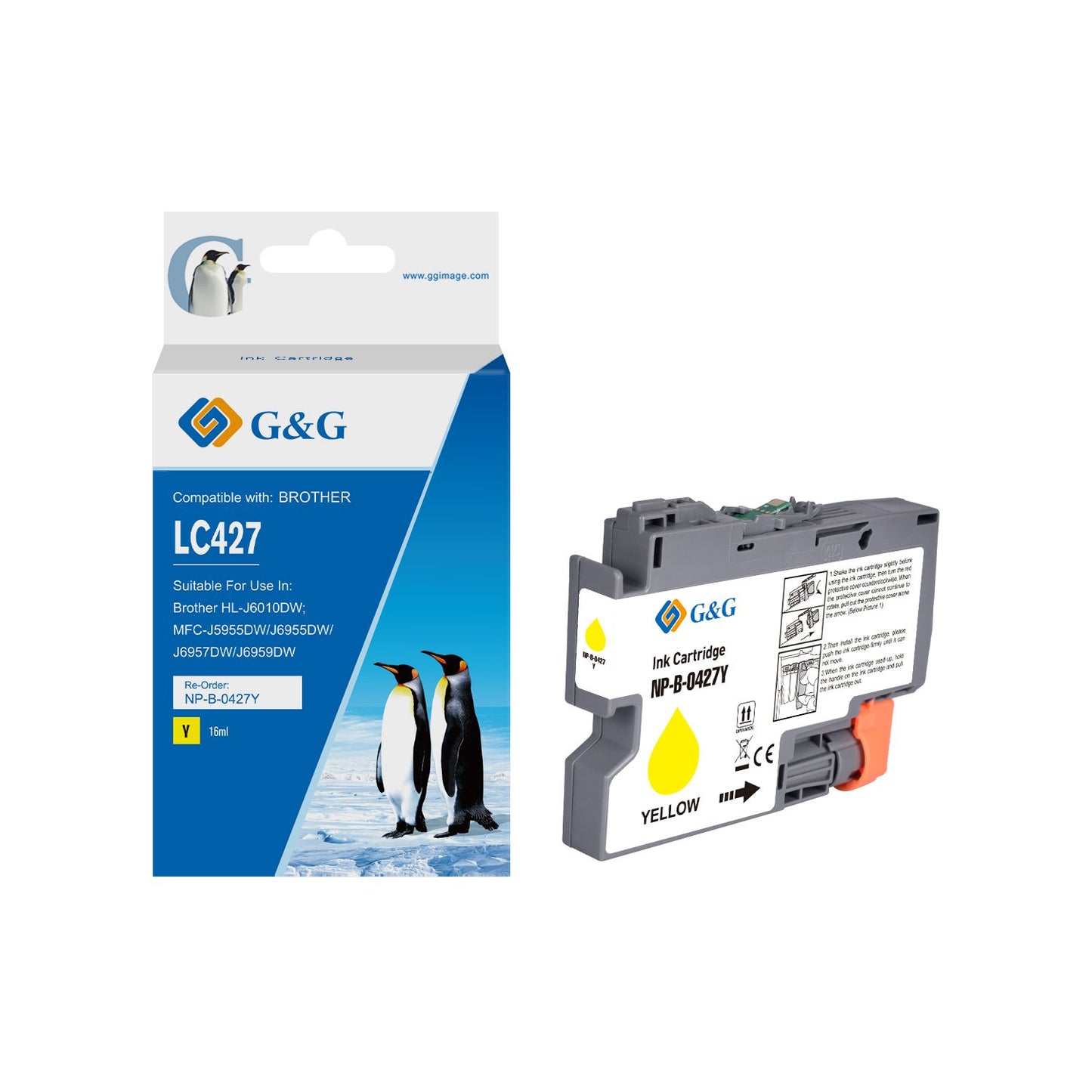 Compatible Brother LC427Y Yellow Ink Cartridge 16ml