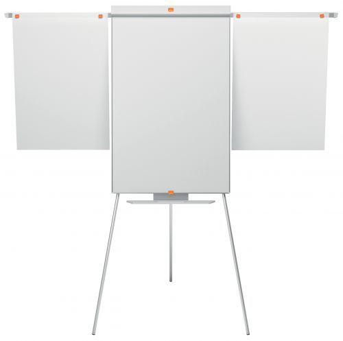 Nobo Classic Nano Clean Tripod Flipchart Easel Magnetic with Extension Arms Magnetic 685x1000mm Silver 1901918 DD