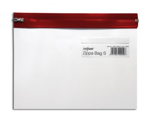Snopake Zippa Bag S Polypropylene A5 140 Micron Red (Pack 25) - 12692