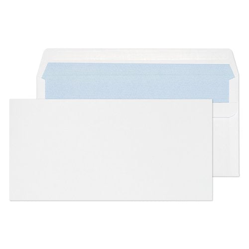 Blake Everyday Envelopes DL White Wallet Plain Self Seal 80gsm 110x220mm (Pack 50) - 12882/50 PR