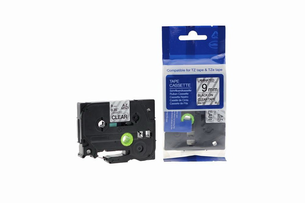 Compatible Brother P Touch TZe-121 (YT-121) Labelling Tape Cassette Black on Clear also for TZ-121