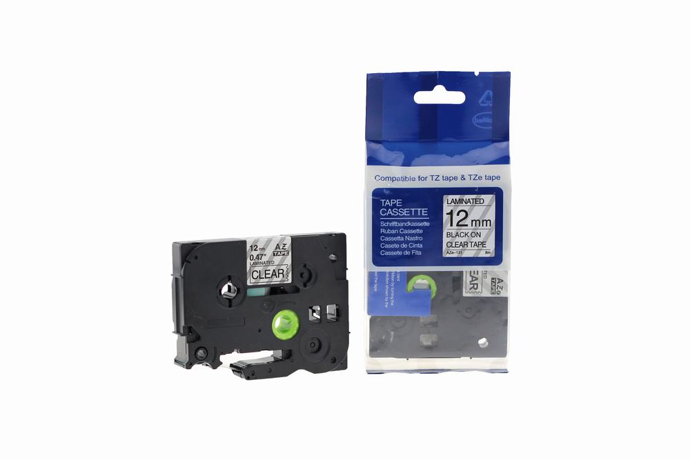 Compatible Brother P Touch TZe-131 (YT-131) Labelling Tape Cassette Black on Clear also for TZ-131