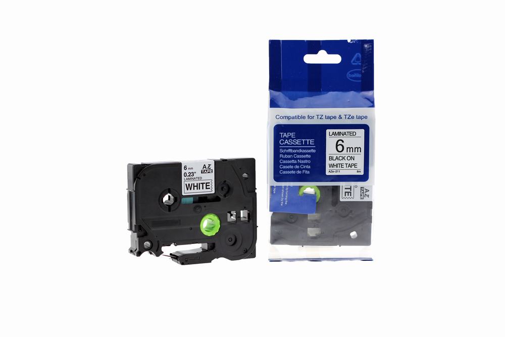 Compatible Brother P-Touch TZe-211 Labelling Tape Cassette Black on White also for TZ-211