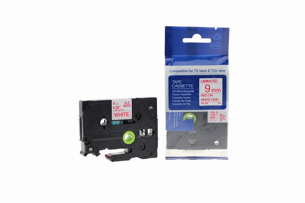 Compatible Brother P Touch TZe-222 (YT-222) Labelling Tape Cassette Red on White also for TZ-222