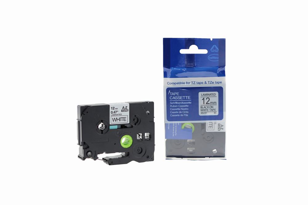 Compatible Brother P Touch TZe-231 (YT-231) Labelling Tape Cassette Black on White also for TZ-231