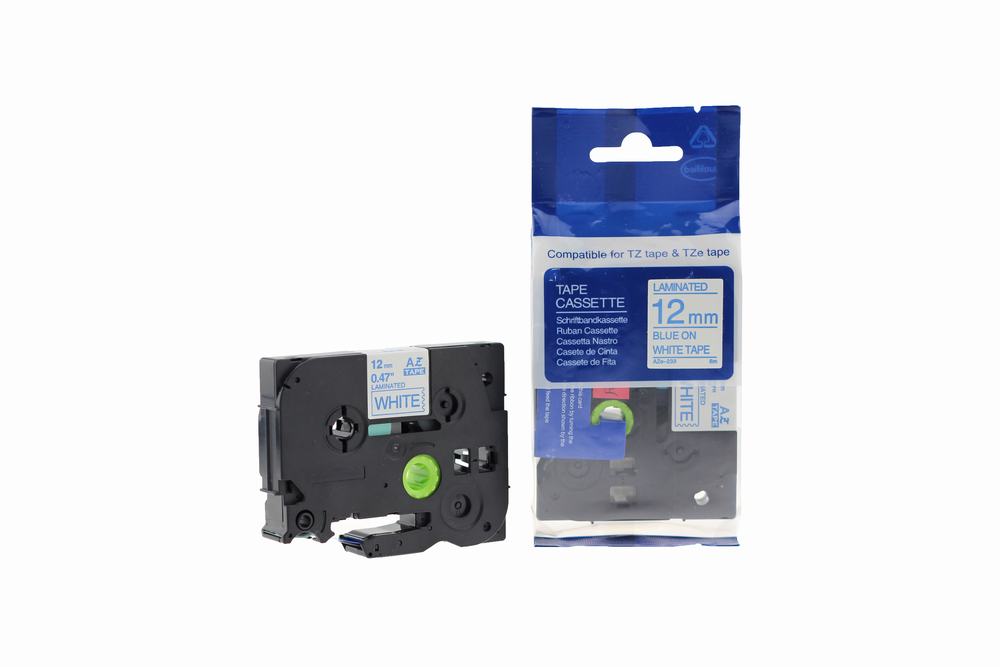 Compatible Brother P-Touch TZe-233 Labelling Tape Cassette Blue on White also for TZ-233