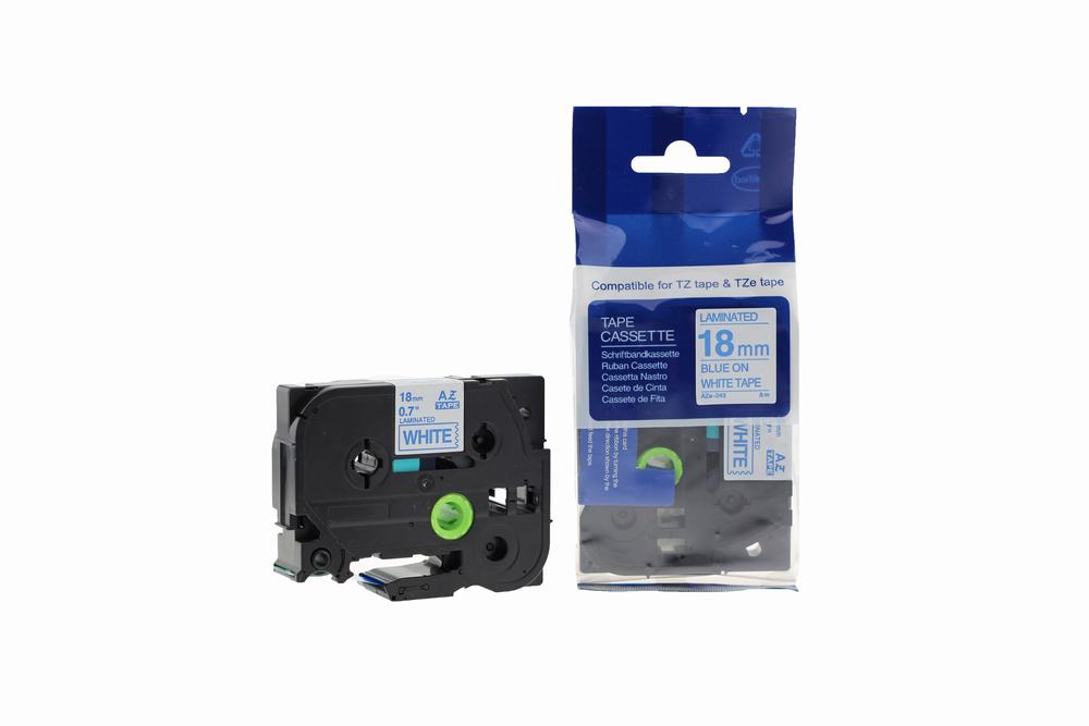 Compatible Brother P-Touch TZe-243 Labelling Tape Cassette Blue on White also for TZ-243