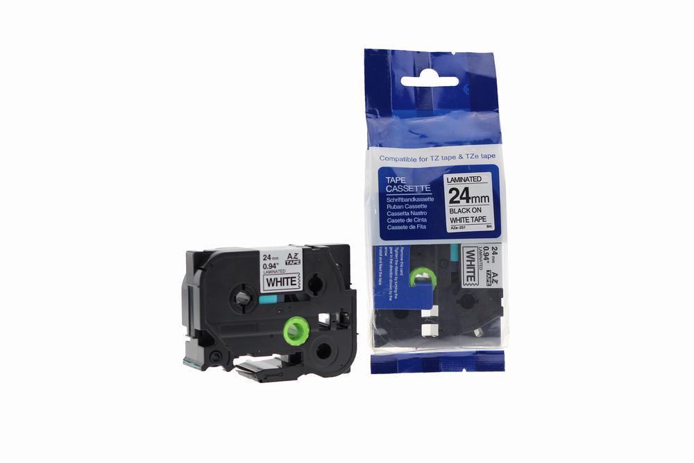 Compatible Brother P Touch TZe-251 (YT-251) Labelling Tape Cassette Black on White also for TZ-251