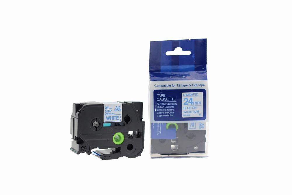 Compatible Brother P-Touch TZe-253 Labelling Tape Cassette Blue on White also for TZ-253
