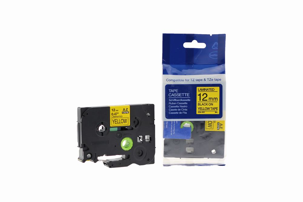 Compatible Brother P Touch TZe-631 (YT-631) Labelling Tape Cassette Black on Yellow also for TZ-631