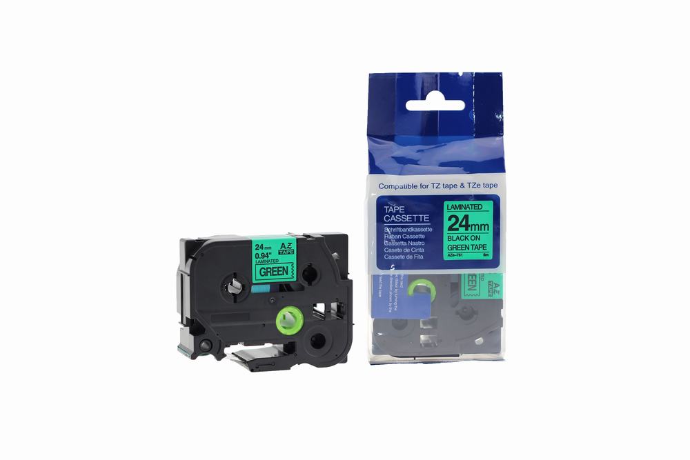 Compatible Brother P-Touch TZe-751 Labelling Tape Cassette Black on Green also for TZ-751