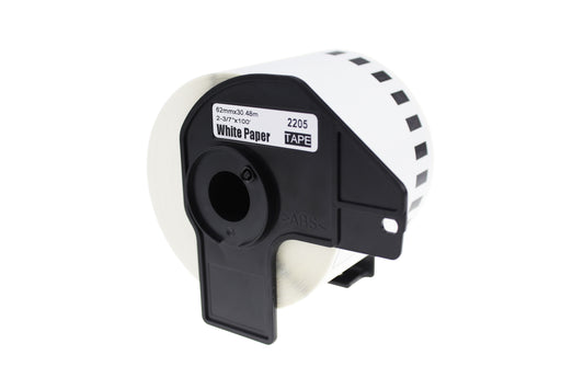 Compatible Brother DK-22205 Continuous Length White Tape (Paper) Roll