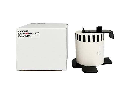 Compatible Brother DK-22251 Continuous Paper Tape Red/Black on White