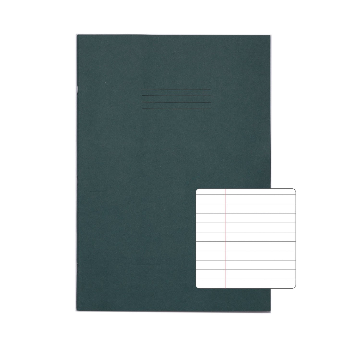RHINO 13 x 9 Oversized Exercise Book 80 Page Dark Green F8M (Pack of 50)