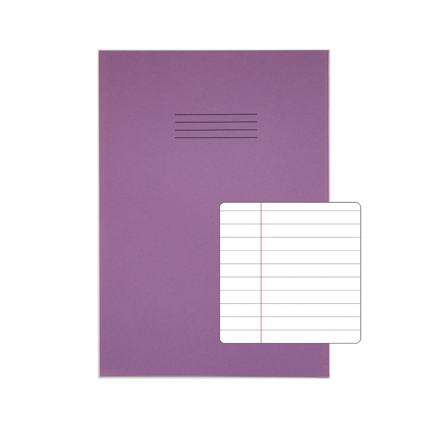RHINO 13 x 9 A4+ Oversized Exercise Book 80 Page Purple F8M (Pack of 50)