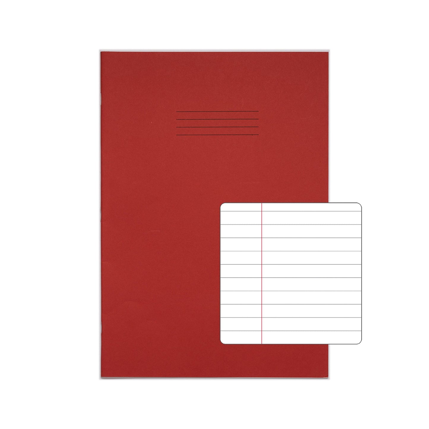 RHINO 13 x 9 A4+ Oversized Exercise Book 80 Page Red F8M (Pack of 50)