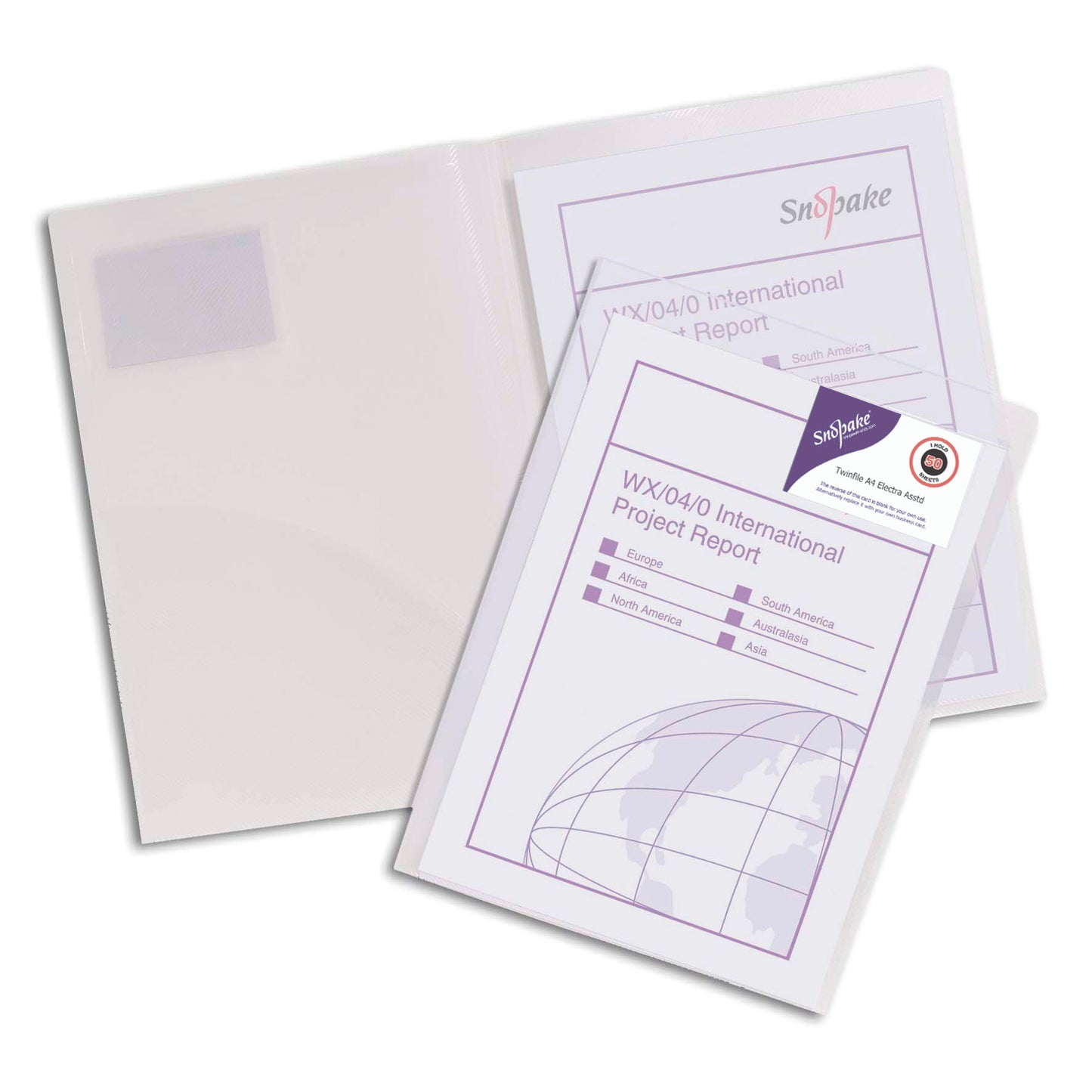 Snopake TwinFile Polypropylene A4 300 Micron Clear (Pack 5) - 14030