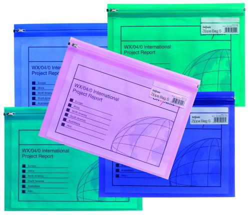 Snopake Zippa Bag S Polypropylene A5 140 Micron Electra Assorted Colours (Pack 25) - 14135